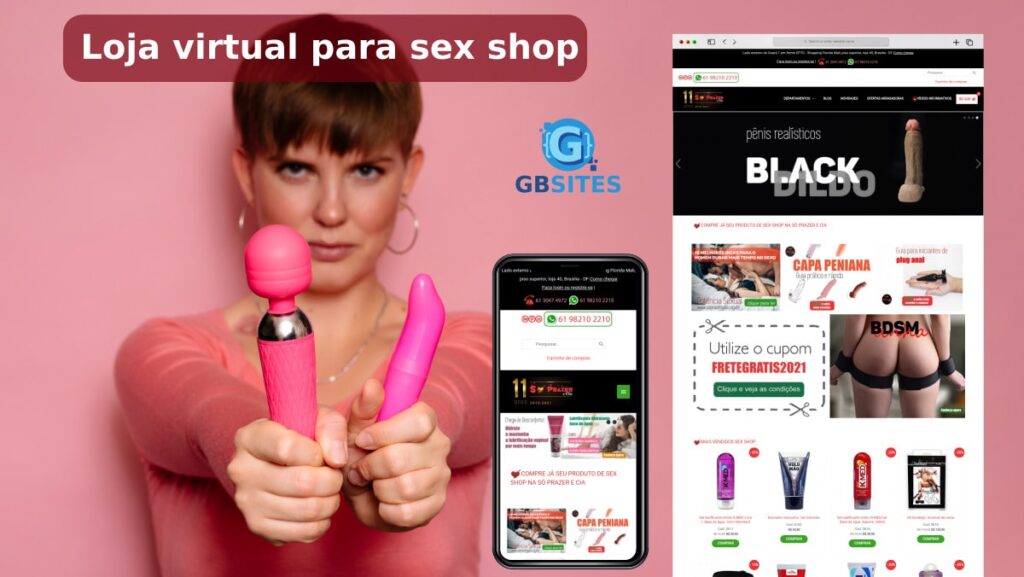 Imagem com print de site de sex shop online